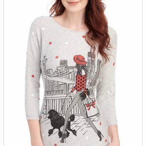 MESH + LACE Dog Walking Conversational Knit Top